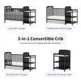 thumbnail image 6 of Goldzone 3-in-1 Convertible Baby Crib with Changing Table,Black, 6 of 11