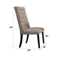 thumbnail image 6 of Set of 4 Linen & Vintage Finish Side Chair, Modern Farmhouse Kitchen Dining Room Chair, Solid Wood Fabric Upholstered Seat Back Chairs (Beige), 6 of 6