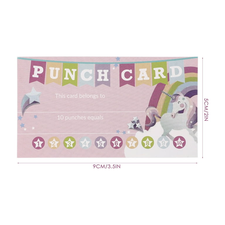 100pcs Cartoon Punch Cards Incentive Reward Cards Punch Cards for Classroom Business, Kids Unisex, Size: 9X5X0.1CM