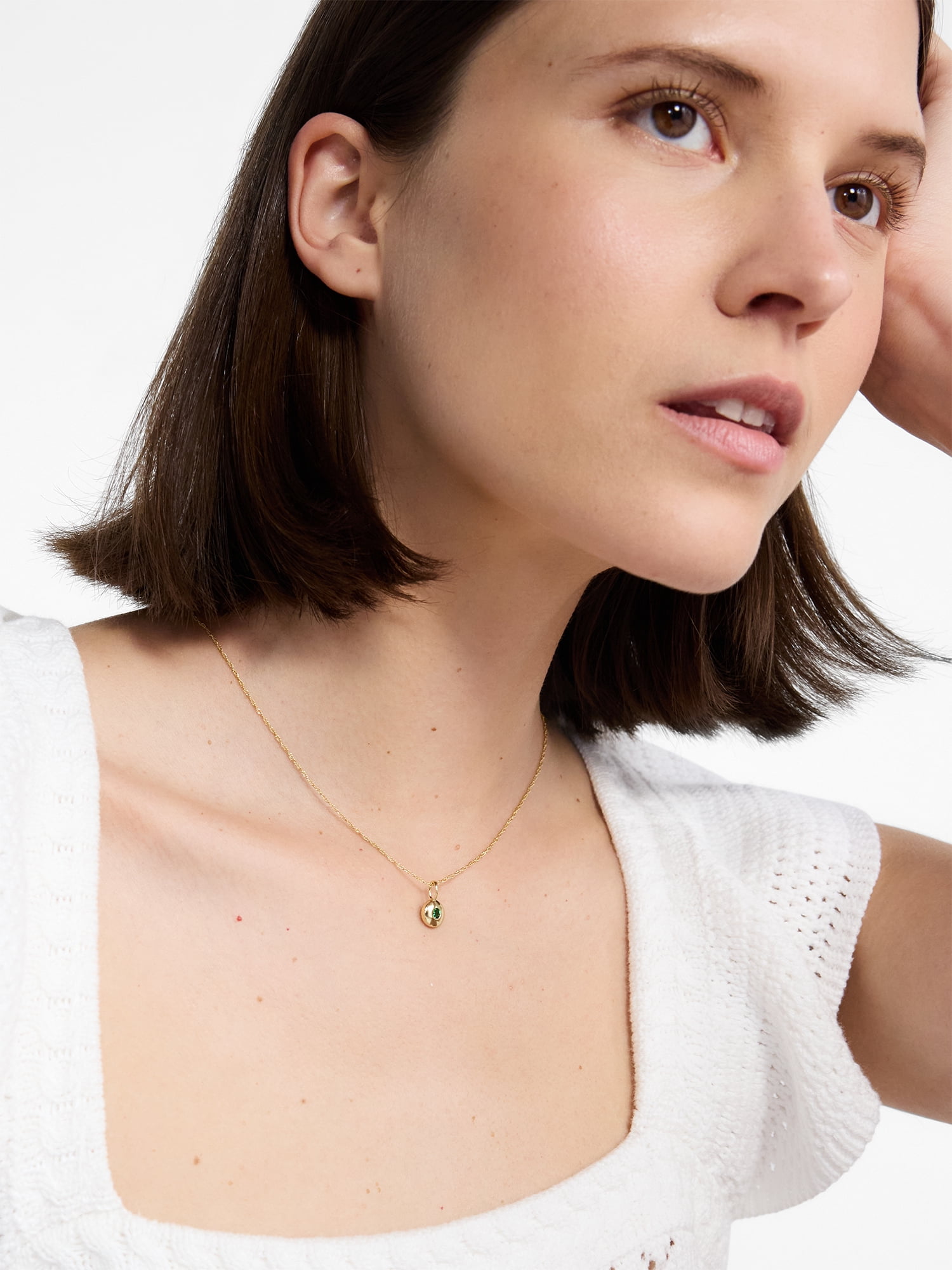 Free Assembly Women's Demi Fine 14K Gold Plated Crystal May Birthstone Necklace, 16" + 2" Extender
