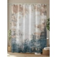 thumbnail image 4 of Retro Paint Effect Shower Curtain, Blue Yellow Vintage Texture Waterproof Shower Curtain Set with 12 Hooks Lightweight Washable Fabric Shower Curtains for Bathroom 72x84 Inches, 4 of 6