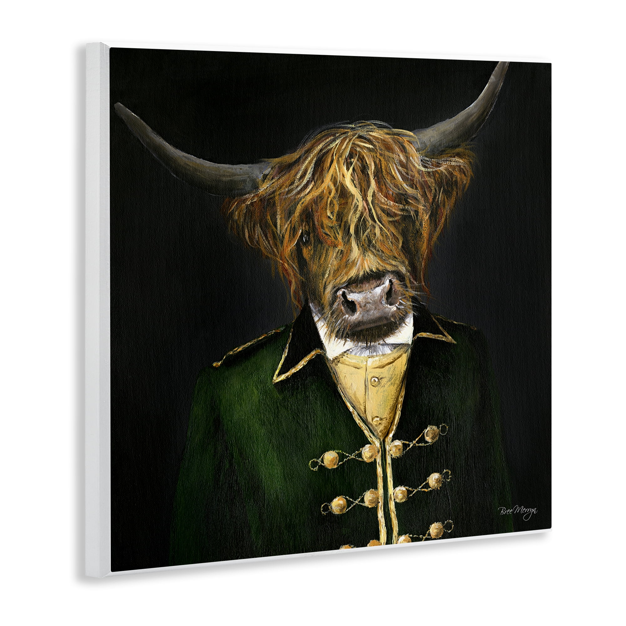Stupell Industries Colonial Coat Cattle Novelty & Humor Painting Unframed Art Print Wall Art, 12 x 12