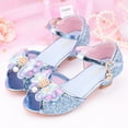 thumbnail image 3 of Gubotare High Heels for Little Girls Big Kid Girls Sandals Grils Dress Shoes Wedding Party Close Toe Glitter High Heels for Kids Girls Sandals (Blue,Big Kids 2.5), 3 of 3