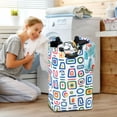 thumbnail image 5 of Yayeee Freestanding Laundry Hamper with Handle Collapsible Large Storage Basket for Clothes, Blue Retro Pattern, 5 of 7