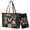Black-Butterfly Flower, variant on Tutolipy Sparrow Cherry Blossom Printed Handbag,Womens Shoulder Handbag Sets Work Tote Bag,Large Leather Satchel Purse with Wallet for Vacation Shopping