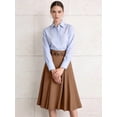 thumbnail image 6 of Women'S High Waist A-Line Skirt Flared Midi Skirt Vinage Skirt with Belt Brown XL, 6 of 7