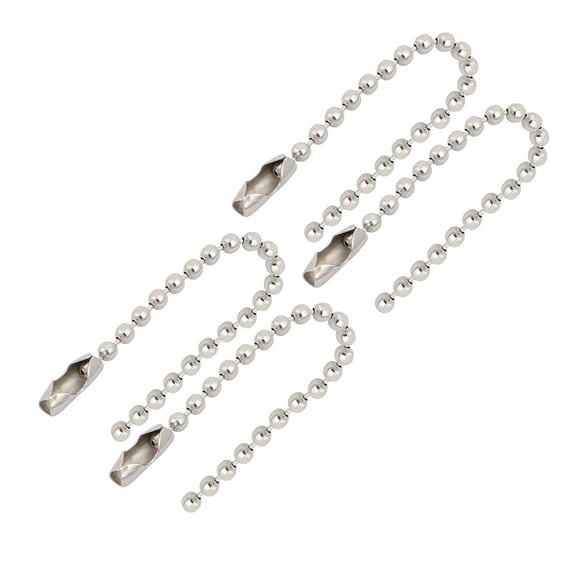 Unique Bargains Stainless Steel Bead Ball Chain Keychain 0.1" Bead Diameter 3.1" Length 4pcs