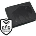 thumbnail image 5 of MARSHAL Men's Bison Design Genuine Leather RFID Blocking Bifold Western Cowboy Wallet Black, 5 of 9