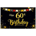 thumbnail image 2 of Glittery Gold Happy 60th Birthday Backdrop Banner with Patterned Flags Party Decorations Photography Props Birthday Party Supplies Celebration Decor, 2 of 7