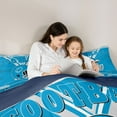 thumbnail image 5 of Castle Fairy Football Game Bedding Comforter Set 2pcs for Teens Boys Girls,Blue Grey Twin Comforter Sets Microfiber,Sport Theme Breathable Bedding Set,Super Cozy Room Decor,Reversible, 5 of 8