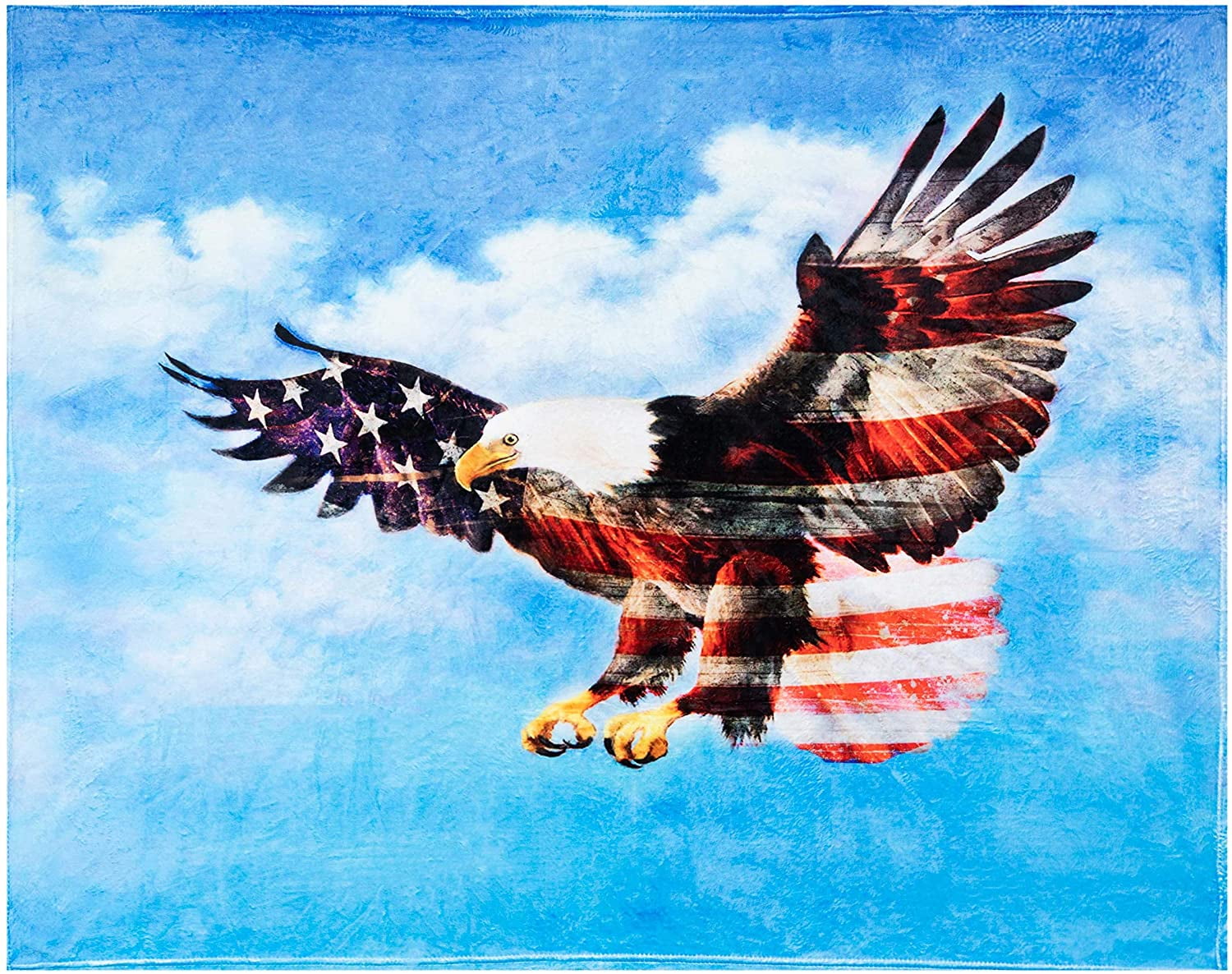 Bald Eagle Throw Blanket, ExtraLarge American Flag Eagle Blanket for