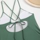 thumbnail image 5 of Trajes de baño de una pieza para mujer, trajes de baño de color sólido sin mangas de gran tamaño para mujer, conjunto de bikini con cuello en V colgante, traje de baño sin mangas, 5 of 9