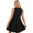 thumbnail image 4 of KingShop Women Spring Summer Tunic Dress V Neck Shift Dress Loose Flowy Swing Sleeveless Casual Dresses, 4 of 6