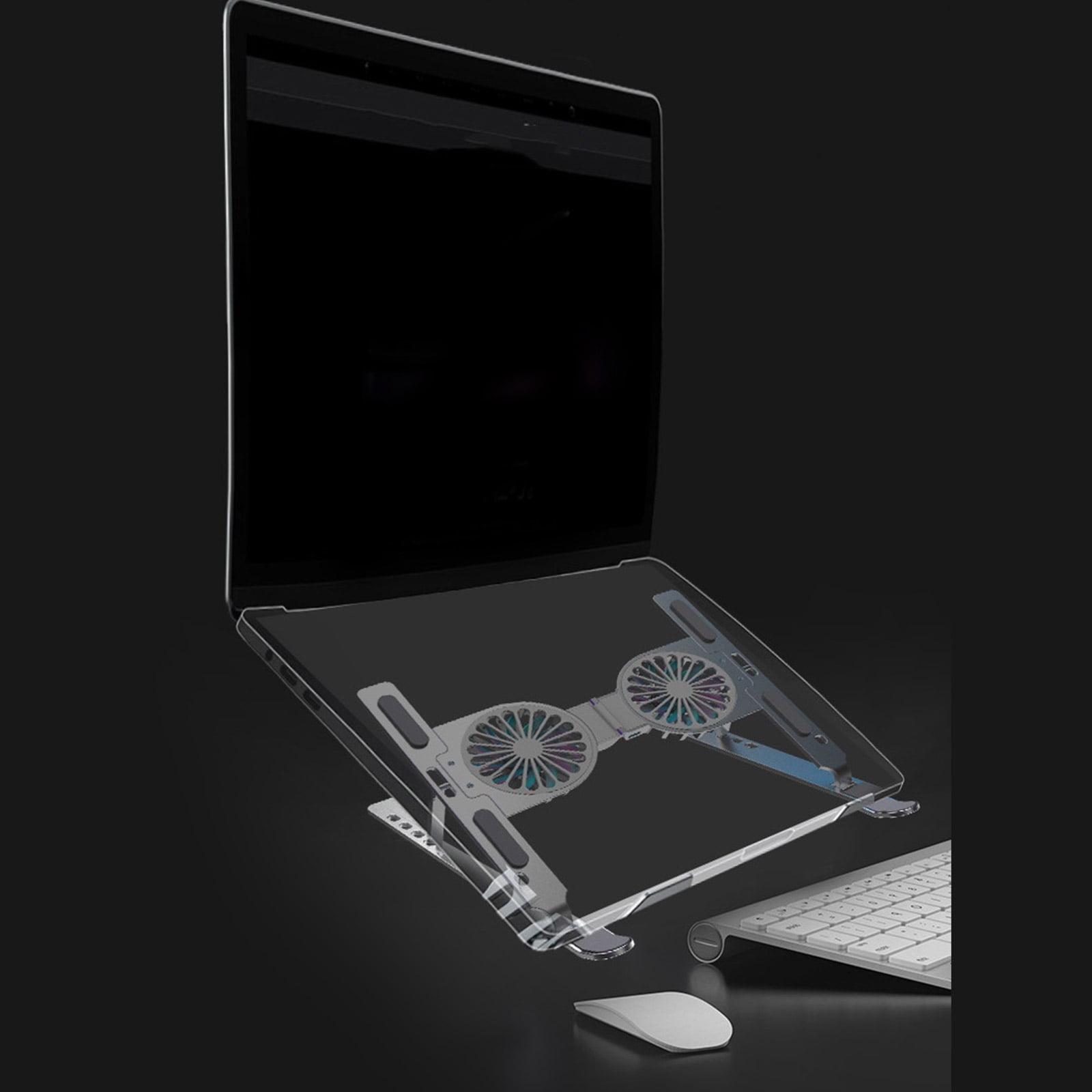 Foldable Laptop Cooling Stand with Double Fans USB Notebook Cooler Pad Holder