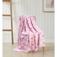 thumbnail image 3 of Serafina Home Velvety Soft Floral Fleece Valentine's Day Throw Blanket, Pink Hearts and Daisies Pattern Cozy Velvet Plush Blanket for Kids and Adults 50" x 60", 3 of 5