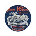 thumbnail image 2 of SIDONKU 60 inch Round Beach Towel Blanket Vintage Motorcycle Graphics Motorbike Tee Biker Legend California Accessories Travel Circle Circular Towels Mat Tapestry Beach Throw, 2 of 2