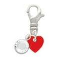 thumbnail image 2 of Delight Jewelry Acrylic 5/16" Red Heart - Silvertone Clip on Charm with Clear Crystal Drop, 2 of 4