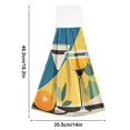 thumbnail image 6 of Yayeee Kitchen Hanging Hand Towels Set of 2 with Loop Bathroom Absorbent Tie Towel, Yellow Glasses, 6 of 6