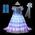 thumbnail image 3 of Disney-vestido de princesa Elsa con luz LED para niños, disfraz de Carnaval de Frozen, cumpleaños, 2-10T, 3 of 5