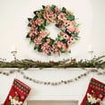 thumbnail image 6 of YOHAVEN Rose Flower Wreath 15.7", Artificial Floral Door Wreath Hanging Decorations for Wedding Party Holiday Christmas Farmhouse Wall Front Door Decor, 6 of 7