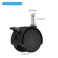 thumbnail image 2 of 1.6" Swivel Caster Nylon 360 Degree Universal Circlip Stem Wheel with Brake, 6 Pack, 2 of 6