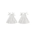 thumbnail image 2 of Loicainy Baby Toddler Girl Summer Cami Dress 6 12 18 24 Months 2T 3T 4T Solid Color Sleeveless O Neck Tiered Linen Dresses, 2 of 9