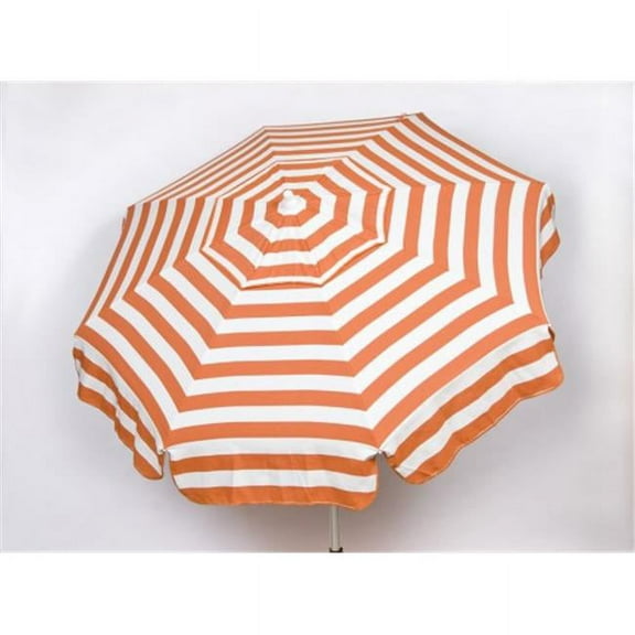 Italian 6 ft. Umbrella Acrylic Stripes Orange And White - Patio Pole