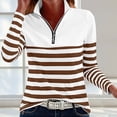 thumbnail image 5 of cocolona Womens Sweatshirts Half Zip Pullover Long Sleeve Color Block Striped Fall Tops Quarter Zipper Trendy Casual Outfits, 5 of 5