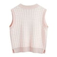 thumbnail image 3 of TTUHYWXI Women's Striped Summer Sweater Vest Casual Old Money Sleeveless Knit Tops (Pink1, L), 3 of 5