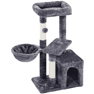 Alden Design 34.5" Cat Tree with Condo and Perches, Dark Gray