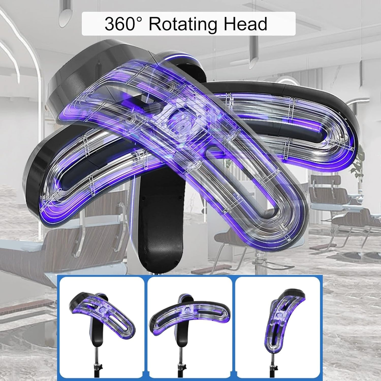 Wall Mount Hooded Hair Dryer for Salon,Professional Hair Color Processor, Temperature & Hood Angle Adjustable