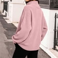 thumbnail image 5 of TKKCS Womens Corduroy High Neck Tops- Balloon Long Sleeve Soft Knit Pullover Loose Fit Casual Fashion Blouse Pink Size XL, 5 of 5