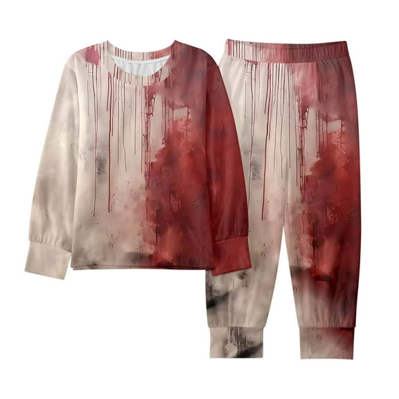 Gelikeya Halloween Toddler Boys Pajamas 3T 4T, Halloween Kids Girls Pajamas Set 7-8, Halloween Themed Prints Sleepwear (#11 Red, 6-7 Years)