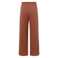 thumbnail image 6 of Lixiuxyad Casual Sweatpants Womens Wide Leg Pants Summer Casual High Waisted Palazzo Pants Baggy Beach Trousers With Pocket Brown, 6 of 6