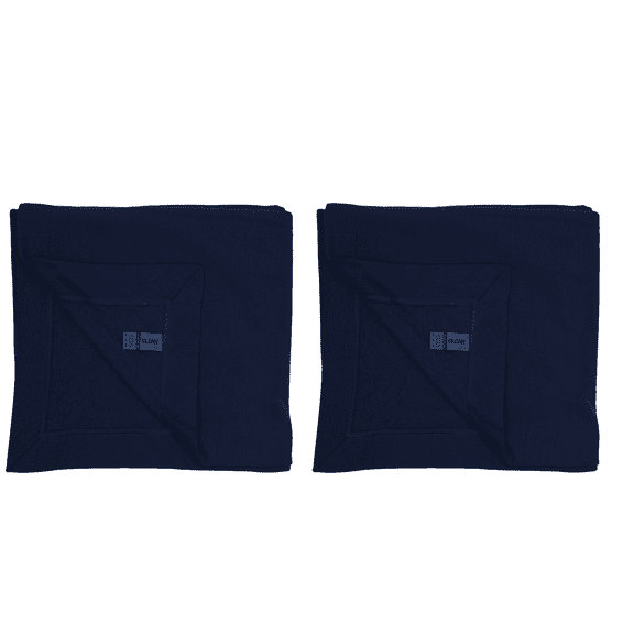 Gildan Heavy Blend Stadium Blanket -WD18 Hemmed Waterproof Warm Satin Fleece Blanket 50"x60" Comforts (Navy, 2 Pack One Size)