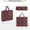 thumbnail image 6 of FORMRS Womens Corduroy Tote Bag Crossbody Shoulder Handbag with Pocket, Circular Gold Pattern, 6 of 7