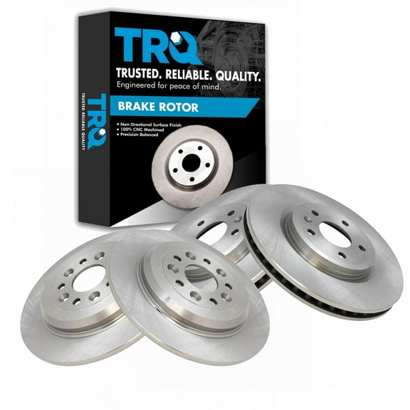 TRQ Front & Rear Brake Rotors Set Fits Select 2011-2019 Ford Explorer 2009-2019 Flex 2010-2019 Taurus 2009-2012 Lincoln MKS MKT