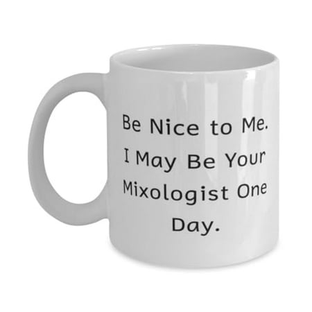 

Unique Mixologist 11oz Mug Be Nice to Me. I May Be Surprise Gifts for Friends from Team Leader Birthday Unique Gifts