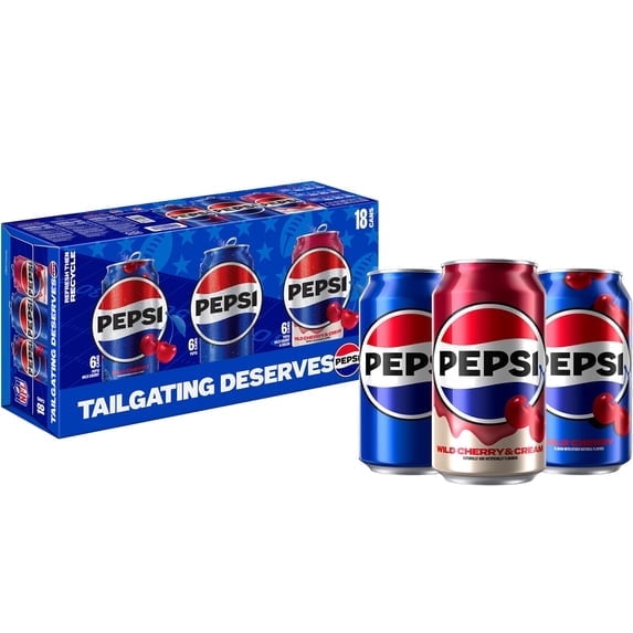 Pepsi NFL Variety Pack, 12 fl oz Cans, 18 Pack
