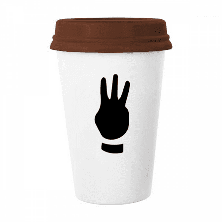 

Three Gesture Outline Pattern Mug Coffee Drinking Glass Pottery Cerac Cup Lid
