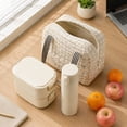 thumbnail image 5 of JHyouerji Large Capacity Insulated Lunch Cooler,Beige Waterproof Oxford Carry Handbag 9x8x6 Inch for Travel Park Office Picnic Food Organizer, 5 of 8