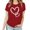 Red, variant on Patlollav Women Tees Under $10, Valentine'S Day Tops for Women's Love Love Print T-Shirt Round Neck Short Sleeve Blouses Shirts