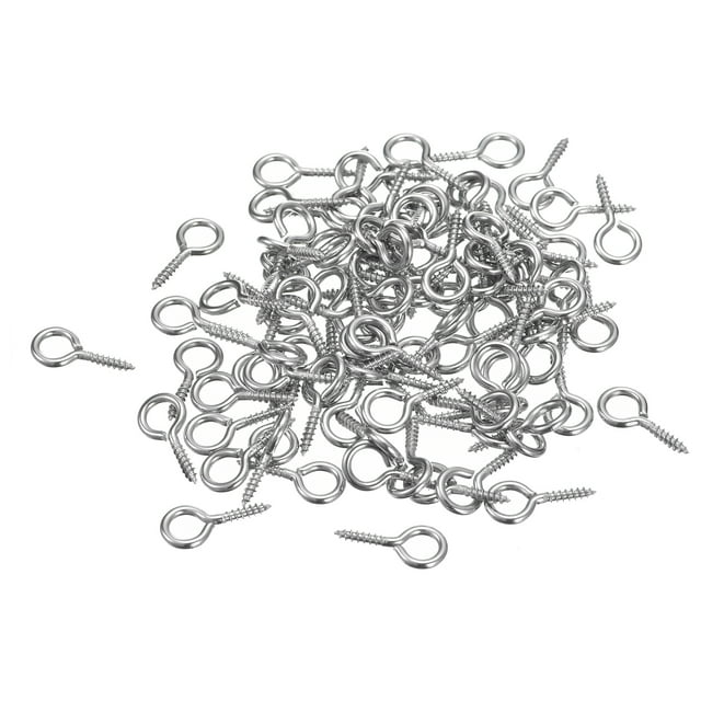 Uxcell Lot de 120 Vis à Il en Acier Inoxydable 304 15x7mm, Mini Épingles à Il, Argent