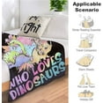 thumbnail image 5 of Yibo Loves Dinosaurs Blanket Flannel Soft and Comfortable Anti-static Bed Sofa Blanket, 5 of 7