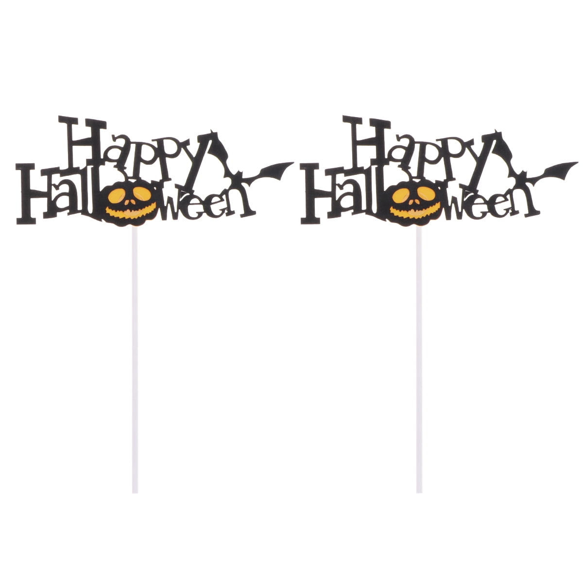 NUOLUX 5 Pcs Halloween Cake Toppers Pumpkin Bat Cake Picks Fruit Picks