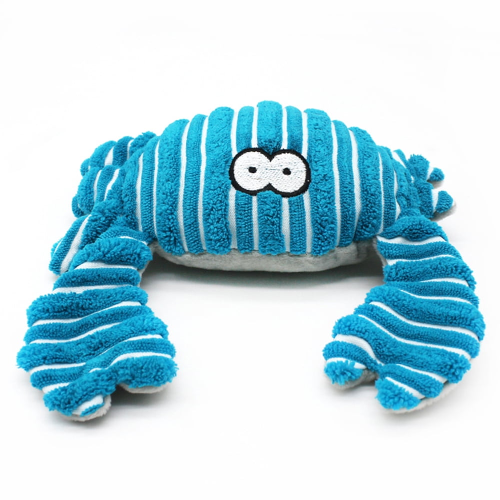 Opvise Pet Dog Cats Puppy Cute Lobster Crab Lizard Shape Doll Soft Squeaky Chew Toy Red