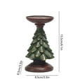 thumbnail image 3 of Kumdkd 6.1" Wood-Look Christmas Tree Candle Holder - Handcrafted Resin Centerpiece for Holiday Tables, Mantels & Gift Giving, 3 of 6