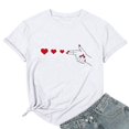 thumbnail image 4 of LUOGENLI T-shirts pour Femme pour Femmes T-Shirt à Col Rond à Manches Courtes Imprimé pour la Journée du Couple T-shirts pour Femmes T-Shirt Graphique Drôle pour la Saint-Patrick Blanc TTG, 4 of 5