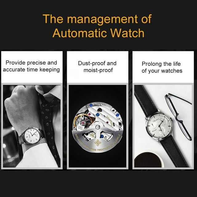 Peahefy Electric Watch Winder,Watch Winder for 4 Automatic Watches + 6 Grids Watch Storage Case Quiet Motor Multiple Rotation, Watch Winder Box
