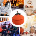 thumbnail image 3 of Cesta Tejida A Prueba Polvo con Forma Calabaza para Halloween con Tapa, Cesta Almacenamiento Escritorio, Cesta Almacenamiento Cosméticos y Artículos para Refrigerios, 3 of 8